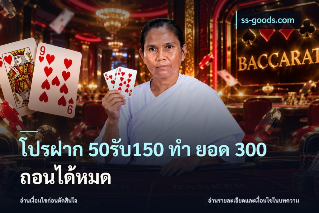 โปรฝาก 50รับ150 ทํา ยอด 300 ถอนได้หมด