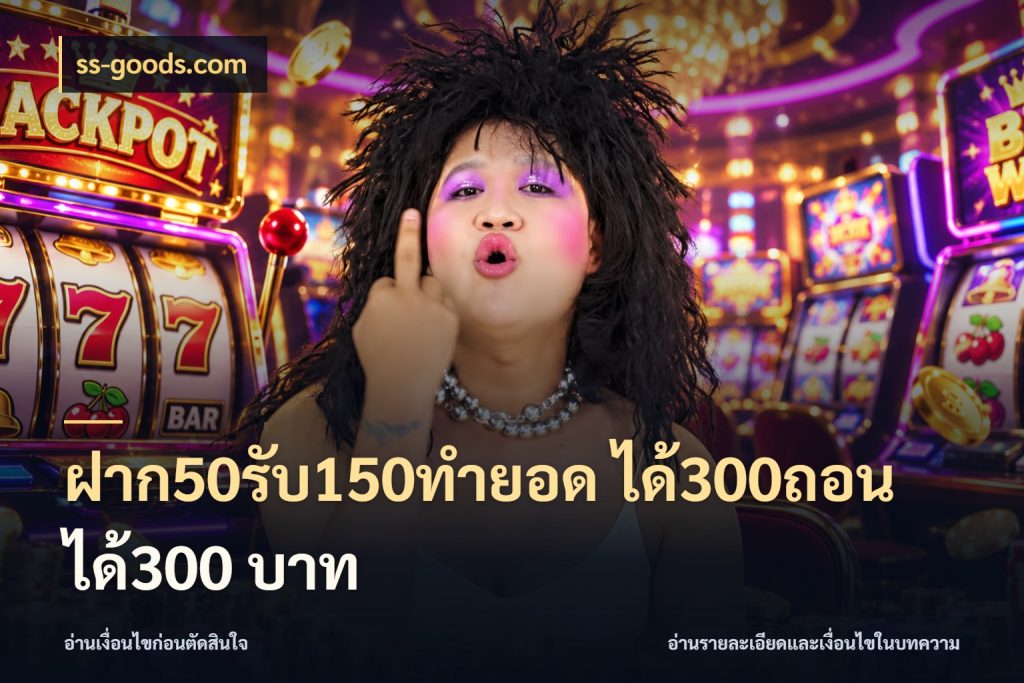 ฝาก50รับ150ทํายอด ได้300ถอนได้300 บาท สีสันของโปรฝากและยอดรับ ในมุม ss-goods.com