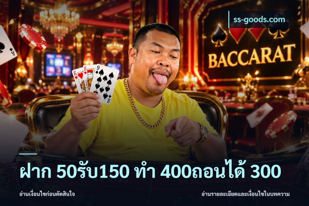 ฝาก 50รับ150 ทํา 400ถอนได้ 300