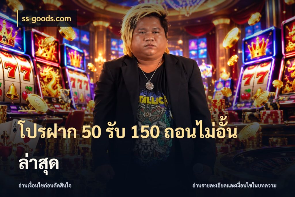โปรฝาก 50 รับ 150 ถอนไม่อั้น ล่าสุด เครดิตกับรูปแบบโปรที่ตรงใจ กับ ss-goods.com