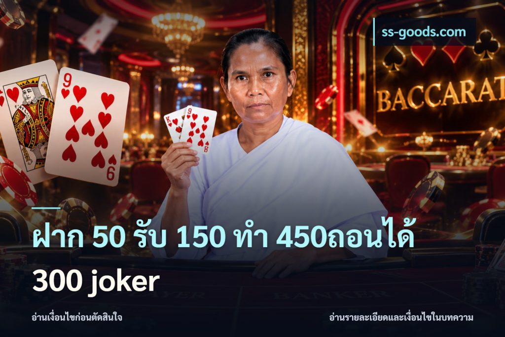 ฝาก 50 รับ 150 ทํา 450ถอนได้ 300 joker