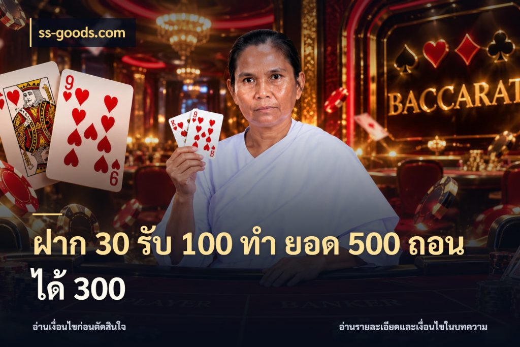 ฝาก 30 รับ 100 ทํา ยอด 500 ถอนได้ 300 ss-goods.com เปิดมุมโปรให้เข้ากับเกมแนวโปรด